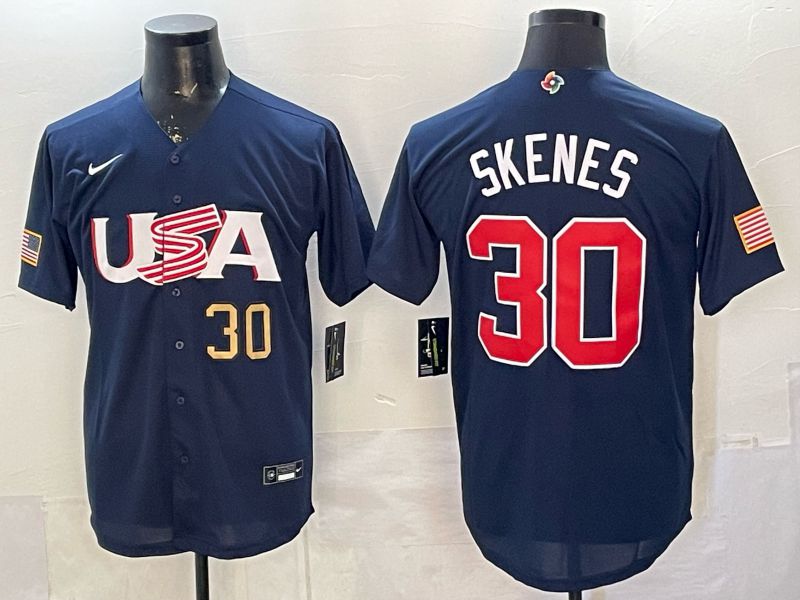Men 2026 World Cub USA #30 Skenes blue Nike MLB Jersey style 06->more jerseys->MLB Jersey